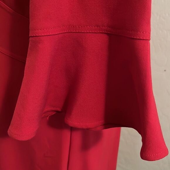 White House Black House Red Bell Sleeve Ruffle Hem Dress Feminine Contemporary - Picture 9 of 13